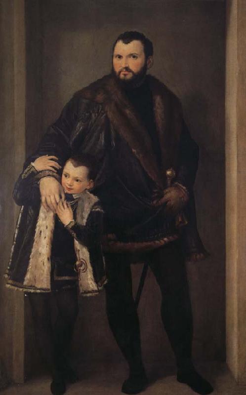 Paolo  Veronese Reaches the Pohl to hold with his son Yadeliyanuo portrait oil painting image